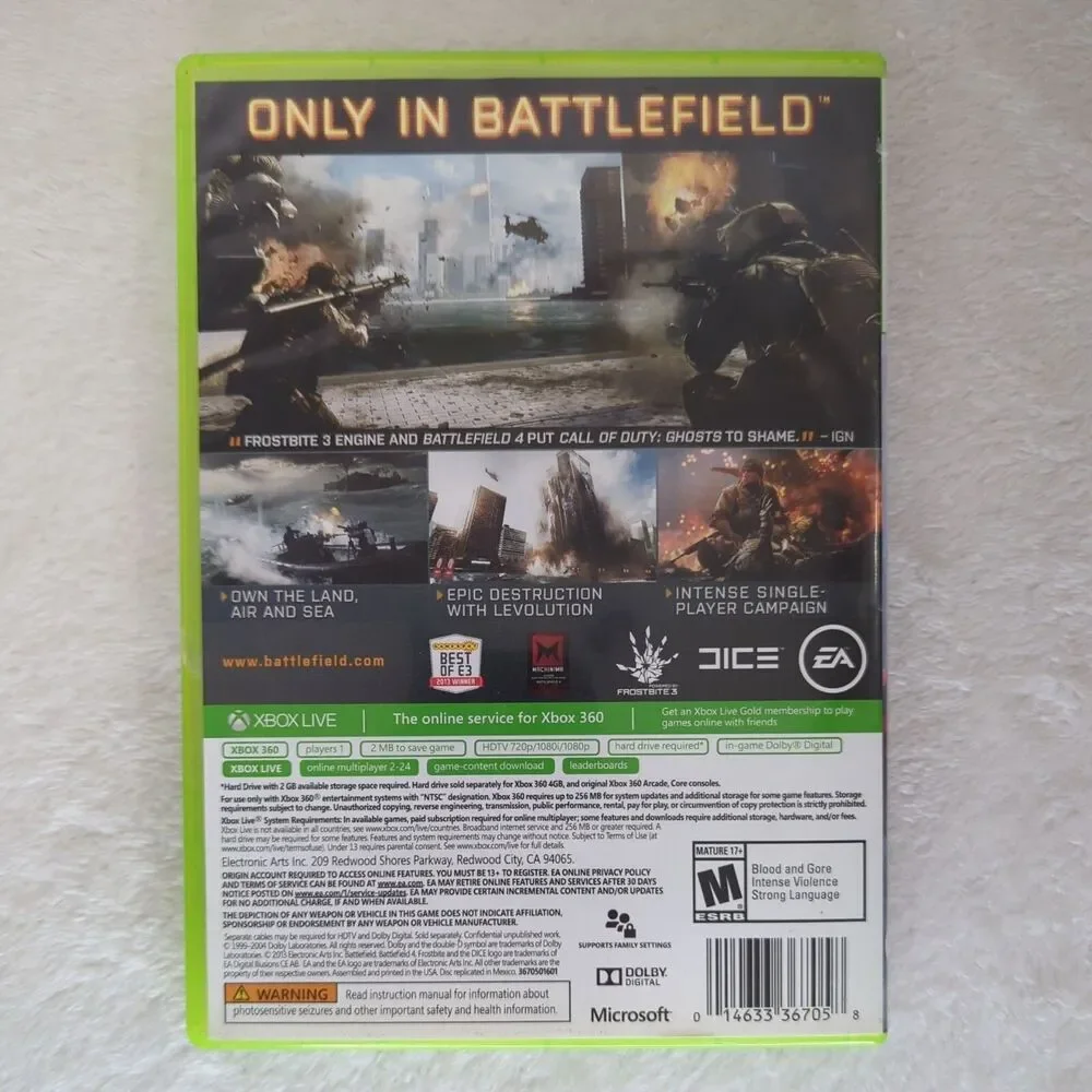 Battlefield 4 ( Microsoft Xbox 360 ) Complete w/Both Disc Manual Tested